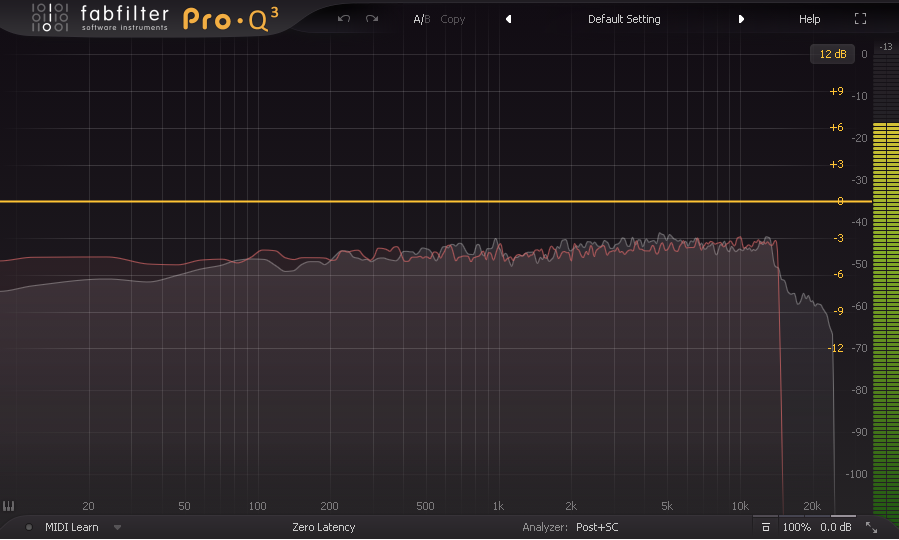 FabFilter showing final matched EQ curves